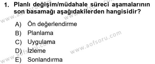 Yaşlılarla Sosyal Hizmet Dersi 2023 - 2024 Yılı (Final) Dönem Sonu Sınavı 1. Soru