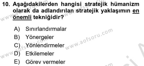 Aile Ve Çocukla Sosyal Hizmet Dersi 2018 - 2019 Yılı 3 Ders Sınavı 10. Soru