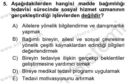 Aile Ve Çocukla Sosyal Hizmet Dersi 2018 - 2019 Yılı 3 Ders Sınavı 5. Soru