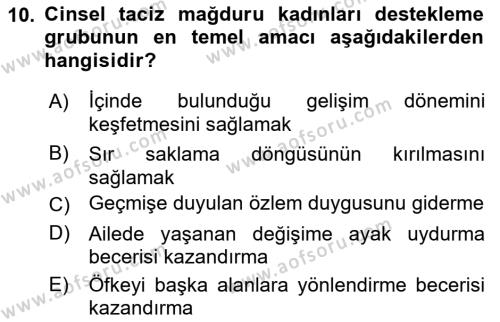 Gruplarla Sosyal Hizmet Dersi 2023 - 2024 Yılı (Vize) Ara Sınavı 10. Soru