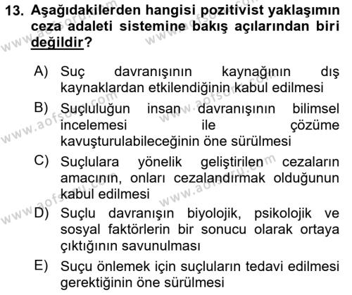 Sokak Sosyal Hizmeti Ve Adli Sosyal Hizmet Dersi 2018 - 2019 Yılı Yaz Okulu Sınavı 13. Soru