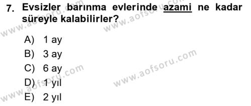 Sokak Sosyal Hizmeti Ve Adli Sosyal Hizmet Dersi 2018 - 2019 Yılı Yaz Okulu Sınavı 7. Soru