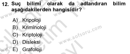 Sokak Sosyal Hizmeti Ve Adli Sosyal Hizmet Dersi 2020 - 2021 Yılı Yaz Okulu Sınavı 12. Soru