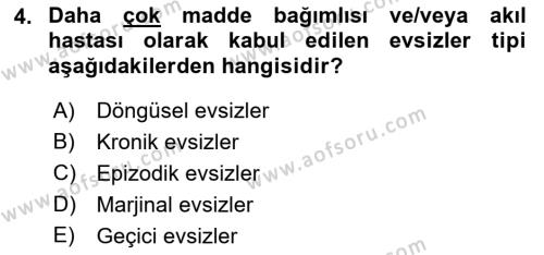 Sokak Sosyal Hizmeti Ve Adli Sosyal Hizmet Dersi 2021 - 2022 Yılı (Vize) Ara Sınavı 4. Soru