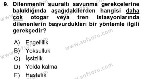 Sokak Sosyal Hizmeti Ve Adli Sosyal Hizmet Dersi 2021 - 2022 Yılı Yaz Okulu Sınavı 9. Soru