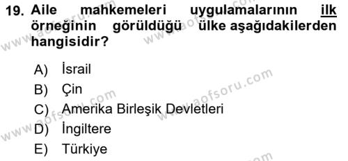 Sokak Sosyal Hizmeti Ve Adli Sosyal Hizmet Dersi 2022 - 2023 Yılı Yaz Okulu Sınavı 19. Soru