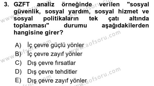 Toplumla Sosyal Hizmet Dersi 2020 - 2021 Yılı Yaz Okulu Sınavı 3. Soru