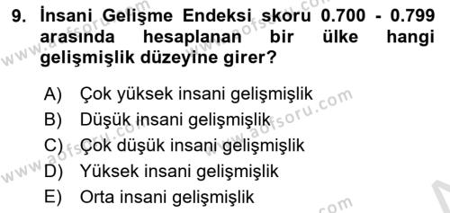 Toplumla Sosyal Hizmet Dersi 2021 - 2022 Yılı (Final) Dönem Sonu Sınavı 9. Soru