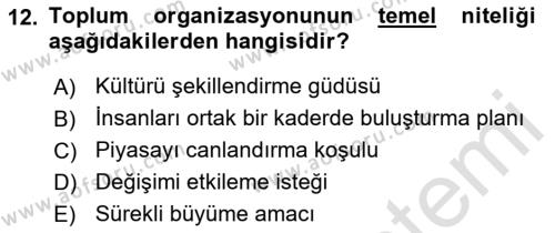 Toplumla Sosyal Hizmet Dersi 2022 - 2023 Yılı Yaz Okulu Sınavı 12. Soru