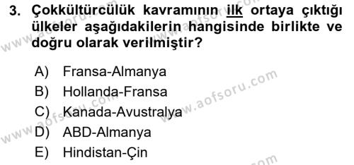 Göçmen Ve Sığınmacılarla Sosyal Hizmet Dersi 2021 - 2022 Yılı (Vize) Ara Sınavı 3. Soru