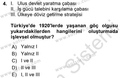 Göçmen Ve Sığınmacılarla Sosyal Hizmet Dersi 2021 - 2022 Yılı (Vize) Ara Sınavı 4. Soru