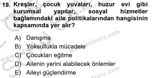 Göçmen Ve Sığınmacılarla Sosyal Hizmet Dersi 2021 - 2022 Yılı (Final) Dönem Sonu Sınavı 19. Soru