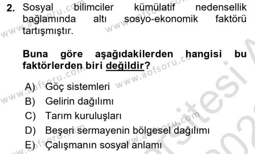 Göçmen Ve Sığınmacılarla Sosyal Hizmet Dersi 2021 - 2022 Yılı Yaz Okulu Sınavı 2. Soru