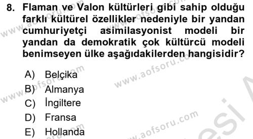 Göçmen Ve Sığınmacılarla Sosyal Hizmet Dersi 2022 - 2023 Yılı (Vize) Ara Sınavı 8. Soru