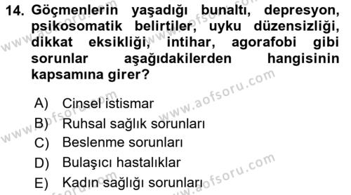 Göçmen Ve Sığınmacılarla Sosyal Hizmet Dersi 2022 - 2023 Yılı (Final) Dönem Sonu Sınavı 14. Soru