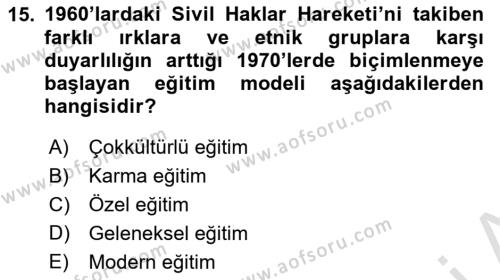 Göçmen Ve Sığınmacılarla Sosyal Hizmet Dersi 2022 - 2023 Yılı (Final) Dönem Sonu Sınavı 15. Soru