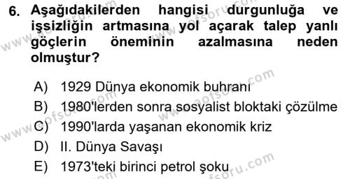 Göçmen Ve Sığınmacılarla Sosyal Hizmet Dersi 2022 - 2023 Yılı (Final) Dönem Sonu Sınavı 6. Soru