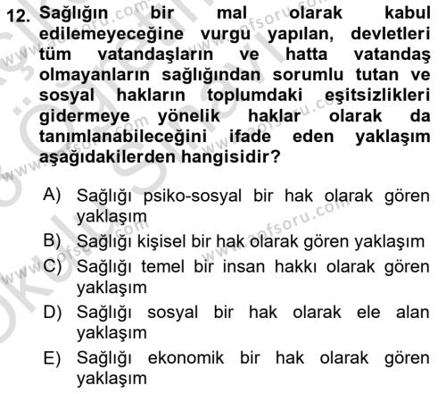 Göçmen Ve Sığınmacılarla Sosyal Hizmet Dersi 2022 - 2023 Yılı Yaz Okulu Sınavı 12. Soru