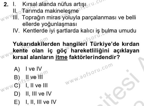 Göçmen Ve Sığınmacılarla Sosyal Hizmet Dersi 2023 - 2024 Yılı (Final) Dönem Sonu Sınavı 2. Soru