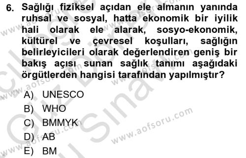 Göçmen Ve Sığınmacılarla Sosyal Hizmet Dersi 2023 - 2024 Yılı (Final) Dönem Sonu Sınavı 6. Soru