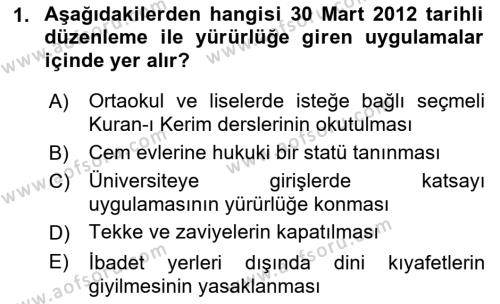 Türk Siyasal Hayatı Dersi 2022 - 2023 Yılı Yaz Okulu Sınavı 1. Soru