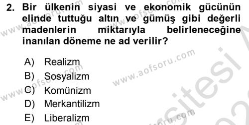 Siyaset Bilimi Dersi 2022 - 2023 Yılı (Final) Dönem Sonu Sınavı 2. Soru