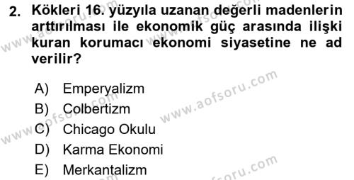 Gelişmekte Olan Ülkelerde Siyaset Dersi 2021 - 2022 Yılı (Vize) Ara Sınavı 2. Soru