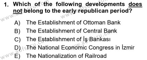 Turkish Politics Dersi 2021 - 2022 Yılı (Final) Dönem Sonu Sınavı 1. Soru