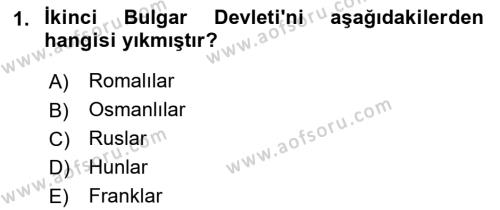 Balkanlar´da Siyaset Dersi 2022 - 2023 Yılı (Vize) Ara Sınavı 1. Soru