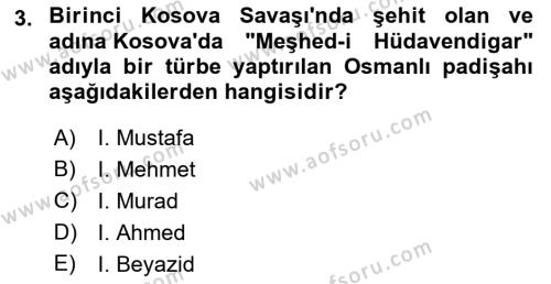 Balkanlar´da Siyaset Dersi 2023 - 2024 Yılı (Vize) Ara Sınavı 3. Soru