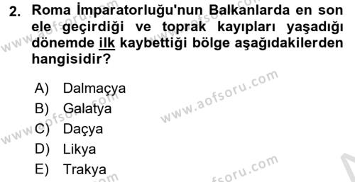 Balkanlarda Siyaset Dersi 2024 - 2025 Yılı (Vize) Ara Sınavı 2. Soru