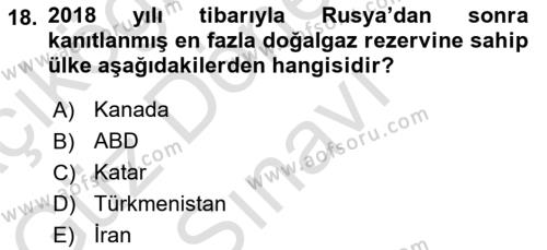 Orta Asya ve Kafkaslarda Siyaset Dersi 2022 - 2023 Yılı (Final) Dönem Sonu Sınavı 18. Soru