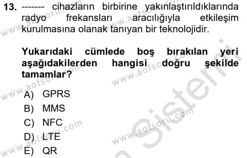 Dijital Çağda Reklam Dersi 2021 - 2022 Yılı Yaz Okulu Sınavı 13. Soru