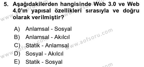 Dijital Çağda Reklam Dersi 2023 - 2024 Yılı (Vize) Ara Sınavı 5. Soru