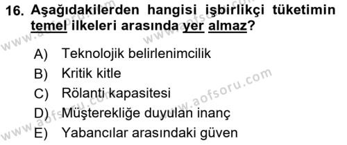 Dijital Medya ve Tüketici Dersi 2021 - 2022 Yılı (Vize) Ara Sınavı 16. Soru