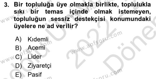 Dijital Medya ve Tüketici Dersi 2022 - 2023 Yılı (Final) Dönem Sonu Sınavı 3. Soru