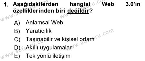 Dijital Medya ve Tüketici Dersi 2022 - 2023 Yılı Yaz Okulu Sınavı 1. Soru