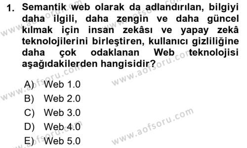 Dijital Medya ve Tüketici Dersi 2023 - 2024 Yılı (Vize) Ara Sınavı 1. Soru