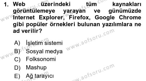 Dijital Medya ve Tüketici Dersi 2023 - 2024 Yılı (Final) Dönem Sonu Sınavı 1. Soru