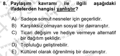 Dijital Medya ve Tüketici Dersi 2023 - 2024 Yılı Yaz Okulu Sınavı 8. Soru