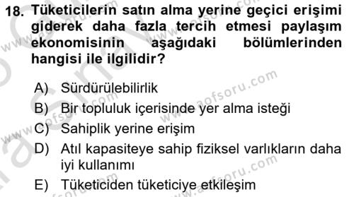 Dijital Medya ve Tüketici Dersi 2024 - 2025 Yılı (Vize) Ara Sınavı 18. Soru