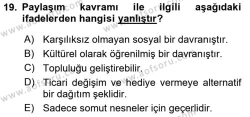 Dijital Medya ve Tüketici Dersi 2024 - 2025 Yılı (Vize) Ara Sınavı 19. Soru