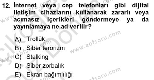 Sosyal Medya Yönetimi Dersi 2023 - 2024 Yılı (Vize) Ara Sınavı 12. Soru