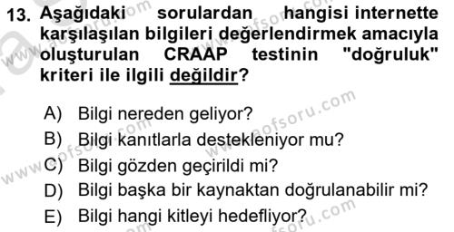 Sosyal Medya Yönetimi Dersi 2023 - 2024 Yılı (Vize) Ara Sınavı 13. Soru