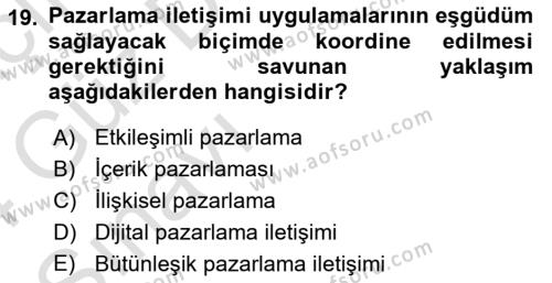 Sosyal Medya Yönetimi Dersi 2023 - 2024 Yılı (Vize) Ara Sınavı 19. Soru