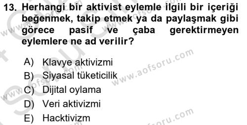 Sosyal Medya Yönetimi Dersi 2023 - 2024 Yılı (Final) Dönem Sonu Sınavı 13. Soru