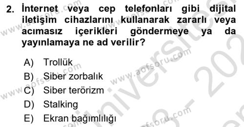 Sosyal Medya Yönetimi Dersi 2023 - 2024 Yılı (Final) Dönem Sonu Sınavı 2. Soru