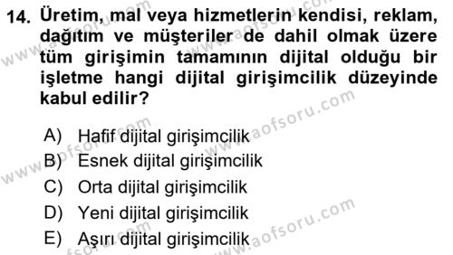 Sosyal Medya Yönetimi Dersi 2023 - 2024 Yılı Yaz Okulu Sınavı 14. Soru