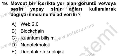 Sosyal Medya Yönetimi Dersi 2023 - 2024 Yılı Yaz Okulu Sınavı 19. Soru