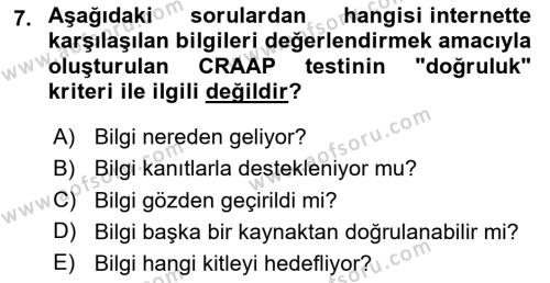 Sosyal Medya Yönetimi Dersi 2023 - 2024 Yılı Yaz Okulu Sınavı 7. Soru